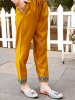 Thumbnail for Embroidered Kurta With Pant & Border Premium Embroidered Dupatta, Multicolor - Hiral Fashion - Distacart