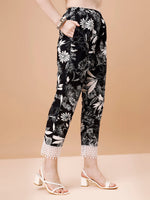 Thumbnail for Leaf Printed & Lace Detailed Kurta & Pant Set, Multicolor - Hiral Fashion - Dista
