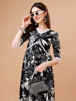 Thumbnail for Leaf Printed & Lace Detailed Kurta & Pant Set, Multicolor - Hiral Fashion - Dista