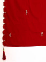 Thumbnail for Embroidered Velvet Kurta With Pant & Dupatta, Pink - Hiral Fashion - Distacart