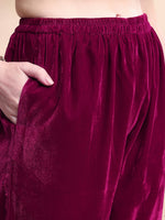 Thumbnail for Embroidered Velvet Co-Ords, Pink - Hiral Fashion - Distacart