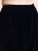 Thumbnail for Embroidered Velvet Co-Ords, Navy Blue - Hiral Fashion - Distacart