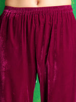 Thumbnail for Embroidered Velvet Co-Ords, Pink - Hiral Fashion - Distacart
