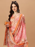 Thumbnail for Printed Cotton Orange & Pink Kurta Pant & Dupatta Set, Multicolor - Hiral Fashion - Dista