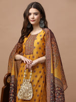 Thumbnail for Embroidered & Ethnic Motifs Printed Kurta With Pant & Dupatta, Multicolor - Hiral Fashion - Distacart
