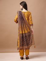 Thumbnail for Embroidered & Ethnic Motifs Printed Kurta With Pant & Dupatta, Multicolor - Hiral Fashion - Distacart