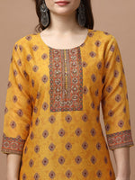 Thumbnail for Embroidered & Ethnic Motifs Printed Kurta With Pant & Dupatta, Multicolor - Hiral Fashion - Distacart