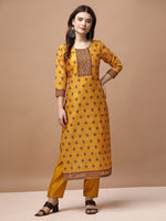 Thumbnail for Embroidered & Ethnic Motifs Printed Kurta With Pant & Dupatta, Multicolor - Hiral Fashion - Distacart