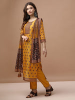 Thumbnail for Embroidered & Ethnic Motifs Printed Kurta With Pant & Dupatta, Multicolor - Hiral Fashion - Distacart