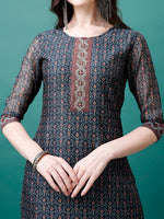 Thumbnail for Hand Embroidered Kurta With Pant & Dupatta, Multicolor - Hiral Fashion - Distacart