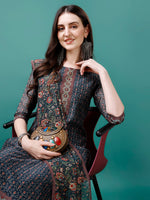 Thumbnail for Hand Embroidered Kurta With Pant & Dupatta, Multicolor - Hiral Fashion - Distacart