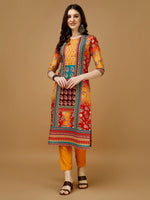 Thumbnail for Hand Embroidered & Printed Kurta With Pant & Printed Dupatta, Multicolor - Hiral Fashion - Distacart