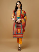 Thumbnail for Hand Embroidered & Printed Kurta With Pant & Printed Dupatta, Multicolor - Hiral Fashion - Distacart