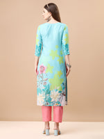 Thumbnail for Hand Embroidered Floral Printed Kurta With Pant & Dupatta, Multicolor - Hiral Fashion - Dista