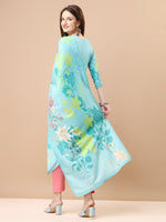 Thumbnail for Hand Embroidered Floral Printed Kurta With Pant & Dupatta, Multicolor - Hiral Fashion - Dista