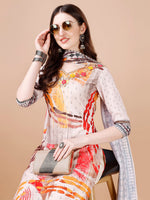 Thumbnail for Hand Embroidered Printed Muslin Kurta With Pant & Dupatta, Multicolor - Hiral Fashion - Distacart