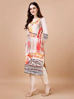 Thumbnail for Hand Embroidered Printed Muslin Kurta With Pant & Dupatta, Multicolor - Hiral Fashion - Distacart