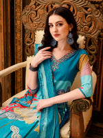 Thumbnail for Embroidered & Floral Printed Kurta With Pant & Printed Dupatta, Multicolor - Hiral Fashion - Distacart