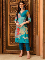 Thumbnail for Embroidered & Floral Printed Kurta With Pant & Printed Dupatta, Multicolor - Hiral Fashion - Distacart
