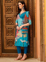 Thumbnail for Embroidered & Floral Printed Kurta With Pant & Printed Dupatta, Multicolor - Hiral Fashion - Distacart