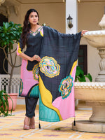 Thumbnail for Embroidered & Floral Printed Kurta With Pant & Printed Dupatta, Lavender - Hiral Fashion - Distacart