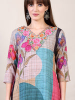 Thumbnail for Embroidered & Printed Kurta With Pant & Dupatta, Multicolor - Hiral Fashion - Distacart