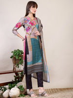 Thumbnail for Embroidered & Printed Kurta With Pant & Dupatta, Multicolor - Hiral Fashion - Distacart