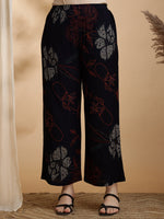Thumbnail for Floral Printed Kurta Pallazo Set, Black - Hiral Fashion - Distacart
