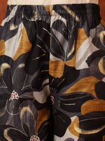 Thumbnail for Floral Printed Kurta With Palazzo Pant, Black - Hiral Fashion - Distacart
