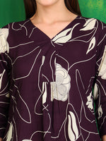 Thumbnail for Printed Kurta With Palazzo Pants, Wine - Hiral Fashion - Dista