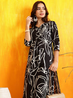 Thumbnail for Printed Kurta With Palazzo Pants, Black - Hiral Fashion - Distacart