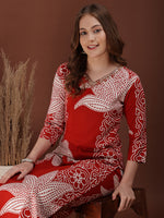 Thumbnail for Hand Embroidered With Floral & Leaf Printed Kurta And Palazzo, Rust - Hiral Fashion - Distacart