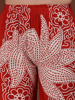 Thumbnail for Hand Embroidered With Floral & Leaf Printed Kurta And Palazzo, Rust - Hiral Fashion - Distacart