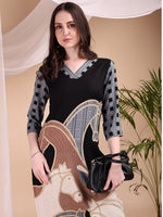 Thumbnail for Printed Kurta With Pant, Black - Hiral Fashion - Distacart