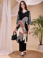 Thumbnail for Printed Kurta With Pant, Black - Hiral Fashion - Distacart