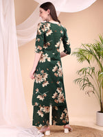 Thumbnail for Embroidered & Printed Kurta With Palazzo, Green - Hiral Fashion - Distacart