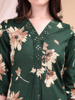 Thumbnail for Embroidered & Printed Kurta With Palazzo, Green - Hiral Fashion - Distacart