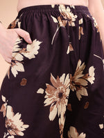 Thumbnail for Embroidered & Printed Kurta With Palazzo, Wine - Hiral Fashion - Distacart