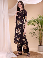 Thumbnail for Embroidered & Printed Kurta With Palazzo, Wine - Hiral Fashion - Distacart