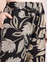 Thumbnail for Printed Coordinated Kurta And Palazzo Set, Black - Hiral Fashion