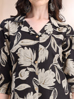 Thumbnail for Printed Coordinated Kurta And Palazzo Set, Black - Hiral Fashion