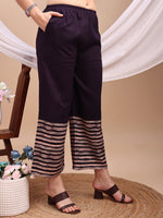 Thumbnail for All-Over Abstract Floral Kurta-Palazzo Set, Violet - Hiral Fashion - Distacart