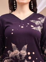 Thumbnail for All-Over Abstract Floral Kurta-Palazzo Set, Violet - Hiral Fashion - Distacart