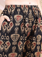 Thumbnail for Ikat Printed Kurta With Palazzo Set, Black - Hiral Fashion - Dista