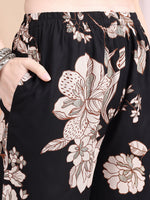 Thumbnail for Floral Printed Kurta Set, Black - Hiral Fashion - Distacart