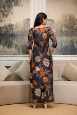 Thumbnail for Floral Motifs Printed Kurta With Palazzo, Grey - Hiral Fashion - Distacart