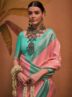 Thumbnail for NOZ2TOZ Women's Silk Blend Light Blue Woven Design Designer Saree With Blouse Piece - Distacart
