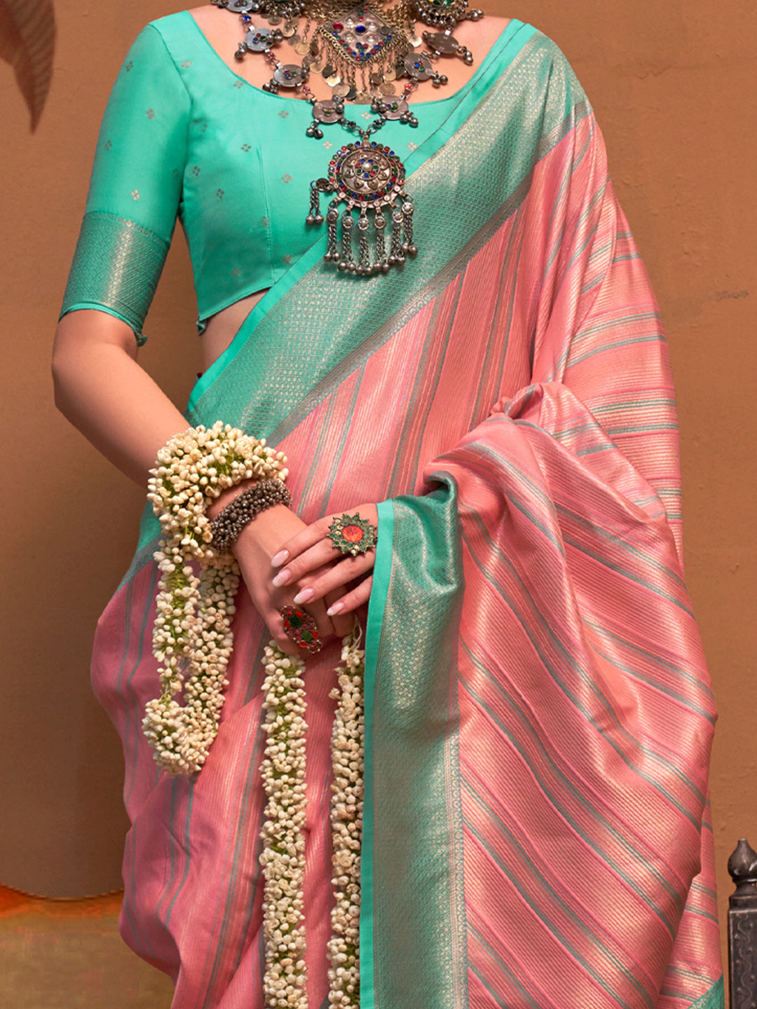 NOZ2TOZ Women's Silk Blend Light Blue Woven Design Designer Saree With Blouse Piece - Distacart