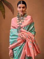 Thumbnail for NOZ2TOZ Women's Silk Blend Pink Woven Design Designer Saree With Blouse Piece - Distacart