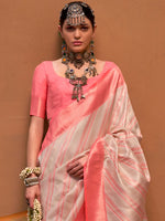 Thumbnail for NOZ2TOZ Women's Silk Blend Pink Woven Design Designer Saree With Blouse Piece - Distacart